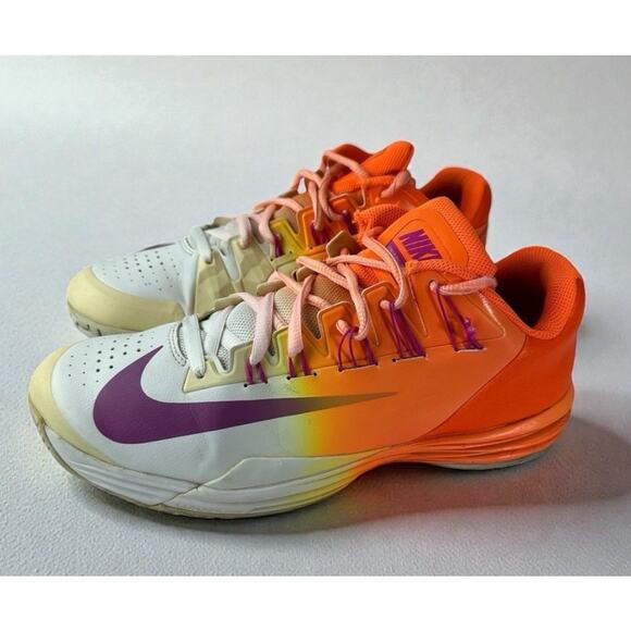 Nike Lunar Ballistec 1.5 Tennis Shoes Men’s Size 11.5 Orange Purple 705285-800 - Picture 1 of 16